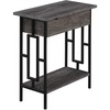 image:imageConvenience Concepts Town Square Flip Top End Table with Charging Station Weathered GrayBlack