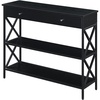 image:imageConvenience Concepts Tucson 1Drawer Console Table with Shelves BlackBlackBlackBlack