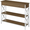 image:imageConvenience Concepts Tucson 1Drawer Console Table with Shelves BlackBlackDriftwoodWhite