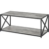 image:imageConvenience Concepts Tucson Coffee Table with Shelf Weathered GrayFaux Birch
