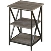 image:imageConvenience Concepts Tucson End Table with Shelves Weathered GrayBlackWeathered GrayBlack