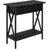 image:imageConvenience Concepts Tucson Flip Top End Table with Charging Station 2375  Modern Living Room Table with Storage Shelf Side Table Side Table English OakBlackBlackBlack