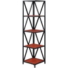 image:imageConvenience Concepts Tucson Metal 5 Tier Corner Bookcase Cherry  BlackCherry  Black