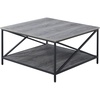 image:imageConvenience Concepts Tucson Metal Square Coffee Table Cherry  BlackWeathered Gray  Black