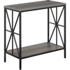 image:imageConvenience Concepts Tucson Starburst Chairside End Table with Charging Station and Shelf Weathered GrayBlackWeathered GrayBlack