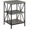 image:imageConvenience Concepts Tucson Starburst End Table with Shelves Weathered GrayBlackWeathered GrayBlack