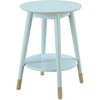 image:imageConvenience Concepts Wilson Mid Century Round End Table with Bottom Shelf White 1775 in x 1775 in x 24 in D x W x HSea Foam