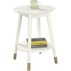 image:imageConvenience Concepts Wilson Mid Century Round End Table with Bottom Shelf White 1775 in x 1775 in x 24 in D x W x HWhite