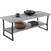 image:imageConvenience Concepts XCalibur Coffee Table Espresso  Slate Gray FrameFaux Birch  Slate Gray Frame