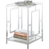 image:imageTown Square Chrome End Table with Shelf White Faux MarbleChromeGlassChrome