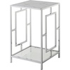 image:imageTown Square Chrome End Table with Shelf White Faux MarbleChromeWhite Faux MarbleChrome