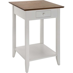 image:imageConvenience Concepts American Heritage 1Drawer End Table with Shelf DriftwoodWhiteDriftwoodWhite