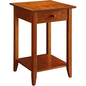 image:imageConvenience Concepts American Heritage End Table with Drawer and Shelf BlackCherry