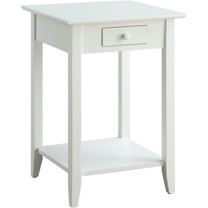 image:imageConvenience Concepts American Heritage End Table with Drawer and Shelf BlackWhite