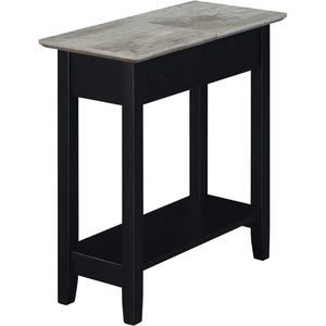 image:imageConvenience Concepts American Heritage Flip Top End Table 2325  Classic Narrow Chairside Accent with Hidden Storage amp Lower Shelf for Traditional Modern Living Room CherryFaux BirchBlack