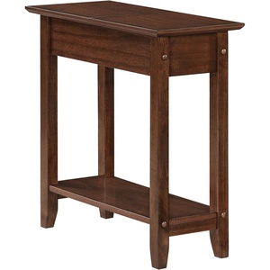 image:imageConvenience Concepts American Heritage Flip Top End Table 2325  Classic Narrow Chairside Accent with Hidden Storage amp Lower Shelf for Traditional Modern Living Room CherryEspresso