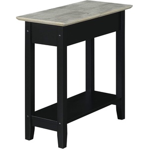 image:imageConvenience Concepts American Heritage Flip Top End Table with Charging Station and Shelf Faux BirchBlackFaux BirchBlack