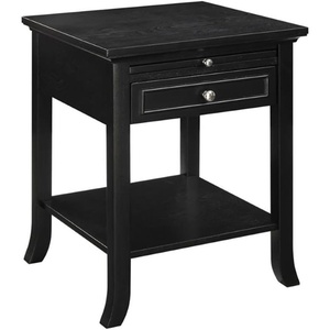 image:imageConvenience Concepts American Heritage Logan 1 Drawer End Table with PullOut Shelf BlackBlack