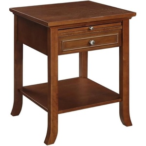 image:imageConvenience Concepts American Heritage Logan 1 Drawer End Table with PullOut Shelf BlackEspresso