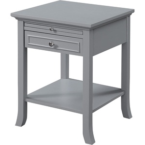 image:imageConvenience Concepts American Heritage Logan 1 Drawer End Table with PullOut Shelf BlackGrey
