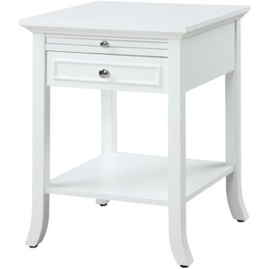 image:imageConvenience Concepts American Heritage Logan 1 Drawer End Table with PullOut Shelf BlackWhite