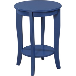 image:imageConvenience Concepts American Heritage Round End Table Driftwood  WhiteCobalt Blue