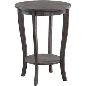 image:imageConvenience Concepts American Heritage Round End Table Driftwood  WhiteWirebrush Dark Gray