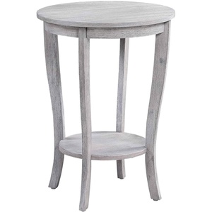 image:imageConvenience Concepts American Heritage Round End Table Driftwood  WhiteWirebrush Light Gray