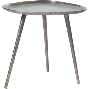 image:imageConvenience Concepts Bali Metal End Table 20  Modern Artisan Handcrafted Living Room Table Unique Cast Metal Family Room Side Table Triangular Bohemian Cocktail Style Antique SilverAntique Silver