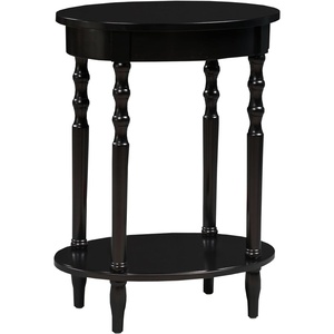 image:imageConvenience Concepts Classic Accents Brandi Oval End Table with Drawer 205  Classic Living Room Side Table with Storage Shelf Bedroom Nightstand BlackBlack