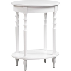 image:imageConvenience Concepts Classic Accents Brandi Oval End Table with Drawer 205  Classic Living Room Side Table with Storage Shelf Bedroom Nightstand BlackWhite