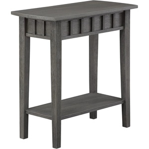 image:imageConvenience Concepts Dennis End Table with Shelf 24  Modern Living Room Side Table with Shelf Transitional Nightstand Wirebrush Dark GrayWirebrush Dark Gray