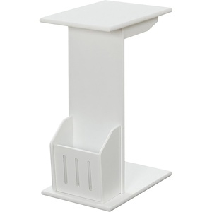image:imageConvenience Concepts Designs2Go Abby C End Table 15  Traditional C Couch Table Classic Living Room Side Table with Magazine Holder Family Room Sliding End Table BlackWhite