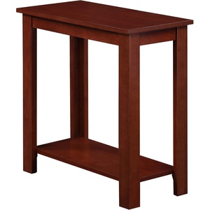 image:imageConvenience Concepts Designs2Go Baja Chairside End Table 2375 Modern Living Room Table with Storage Shelf Transitional Bedside Table WhiteMahogany