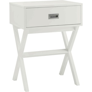 image:imageConvenience Concepts Designs2Go Landon End Table 19  Modern Side Accent with Storage Drawer for Transitional Contemporary Living amp Family Room Sea Foam BlueWhite