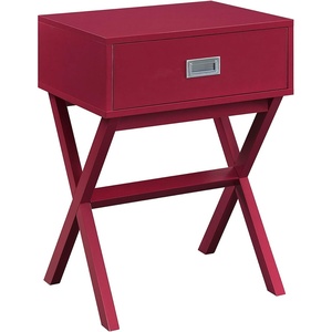 image:imageConvenience Concepts Designs2Go Landon End Table 19  Modern Side Accent with Storage Drawer for Transitional Contemporary Living amp Family Room Sea Foam BlueCranberry Red