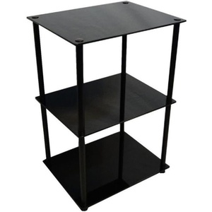 image:imageConvenience Concepts Designs2Go Midnight Classic 3Tier Glass Square EndLamp Table Black GlassBlackBlack