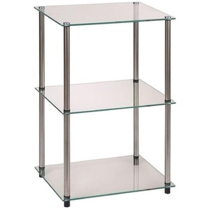 image:imageConvenience Concepts Designs2Go Midnight Classic 3Tier Glass Square EndLamp Table Black GlassGlass