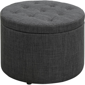 image:imageConvenience Concepts Designs4Comfort Round Shoe Ottoman Tan FabricGray Fabric