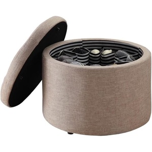 image:imageConvenience Concepts Designs4Comfort Round Shoe Ottoman Tan FabricTan Fabric