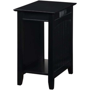 image:imageConvenience Concepts Edison End Table with Charging Station DriftwoodWhiteBlack