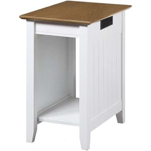 image:imageConvenience Concepts Edison End Table with Charging Station DriftwoodWhiteDriftwoodWhite