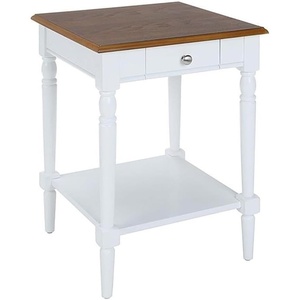 image:imageConvenience Concepts French Country 1 Drawer End Table with Shelf Dark WalnutWhiteDark WalnutWhite