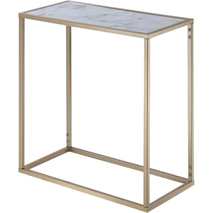 image:imageConvenience Concepts Gold Coast Faux Marble Chairside Table Faux Marble  GoldFaux Marble  Gold