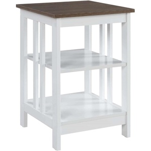 image:imageConvenience Concepts Mission End Table with Shelves BlackDriftwoodWhite