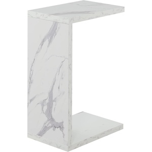 image:imageConvenience Concepts Northfield Admiral C Shaped End Table 18  Contemporary Modern C Shaped Side Table Minimalist Couch Sliding End Table for Living Room WhiteWhite Faux Marble