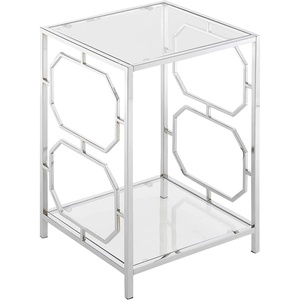 image:imageConvenience Concepts Omega Chrome End Table Clear Glass  Chrome Frame