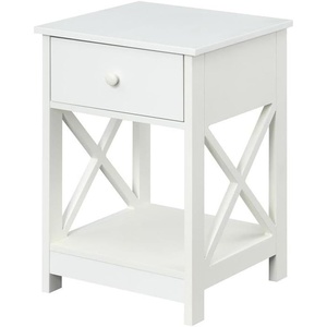 image:imageConvenience Concepts Oxford 1Drawer End Table with Shelf WhiteWhite