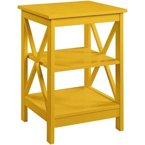 image:imageConvenience Concepts Oxford End Table 1575  Modern Living Room Table with Storage Shelves Transitional Nightstand Side Table for Home Decor and Display DriftwoodWhiteYellow