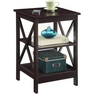 image:imageConvenience Concepts Oxford End Table 1575  Modern Living Room Table with Storage Shelves Transitional Nightstand Side Table for Home Decor and Display DriftwoodWhiteEspresso